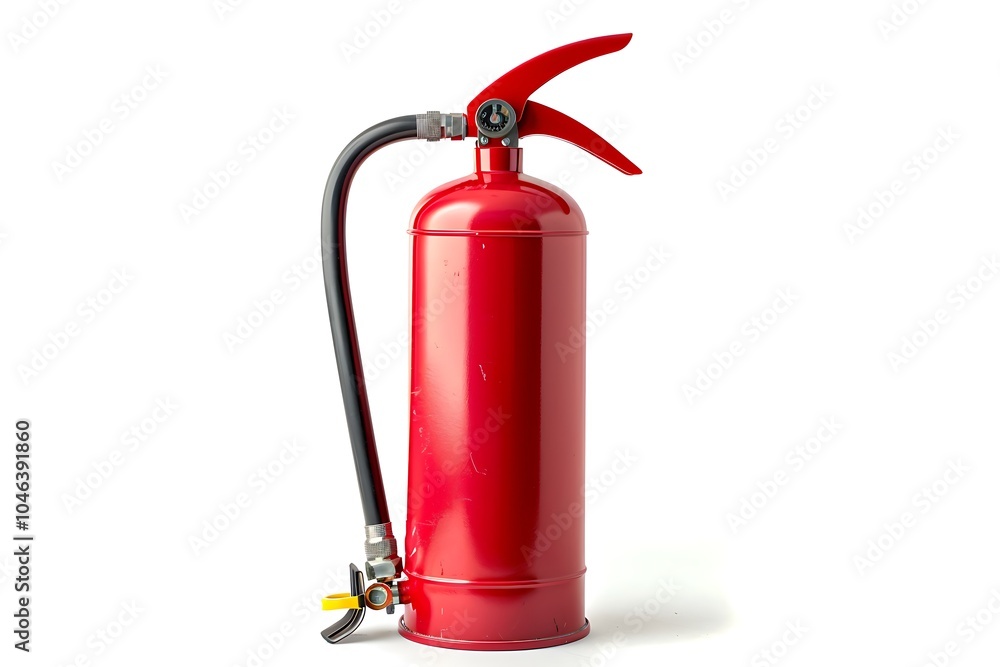 Fototapeta premium Red fire extinguisher isolated on white background