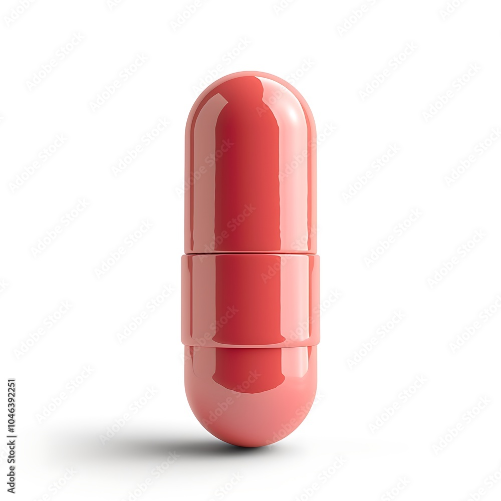 One pill on white background One pill on white background