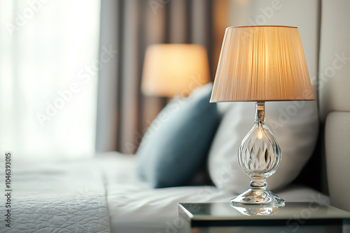 Wallpaper Mural Elegant bedroom ambiance a close-up of a crystal lamp and cozy elements for a relaxing atmosphere Torontodigital.ca