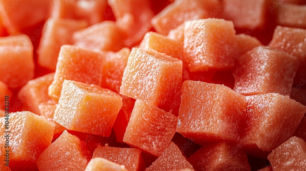 Close-up of vibrant diced tomatoes in white porcelain, sharp details and realistic textures, great for salad prep and culinary ingredient advertisements Close-up of vibrant diced tomatoes in white porcelain, sharp details and realistic textures, great for salad prep and culinary ingredient advertisements