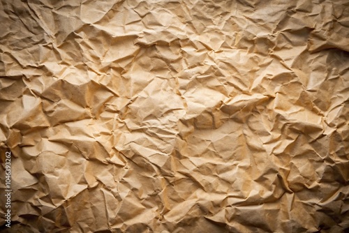 Large sheet of crumpled paper with uneven folds and irregular creases, giving a distressed look, bunched up fabric, wrinkled surface, tissue paper texture, crumpled large sheet