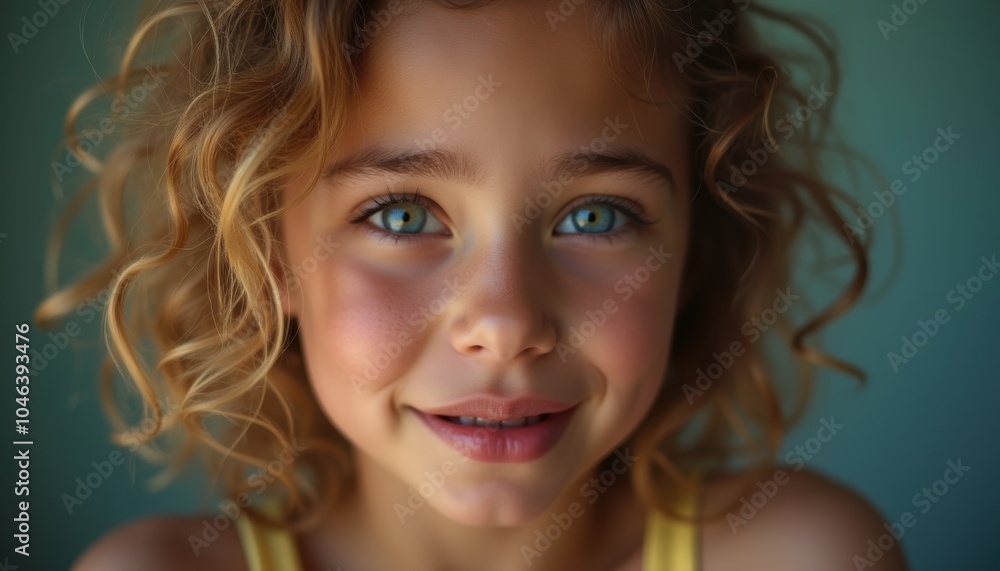 Beautiful girl's emotional face on a plain background. An amazing depiction of innocence and elegance. Beautiful girl's emotional face on a plain background. An amazing depiction of innocence and elegance.