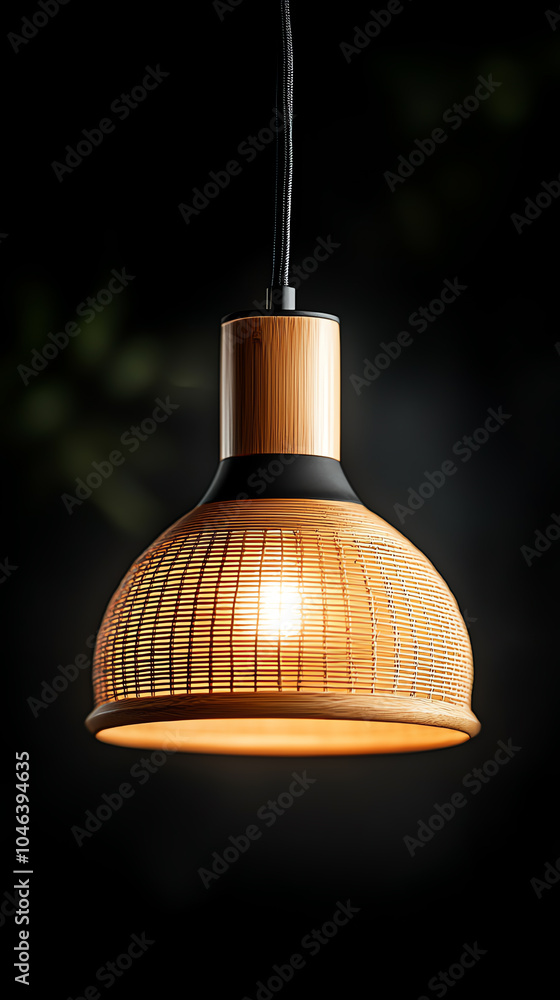 Obraz premium Elegant bamboo pendant light a modern touch for your home decor