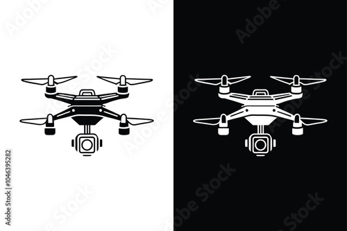 Photo and Video Drone Icon. Versatile Flat Design for Apps and Web