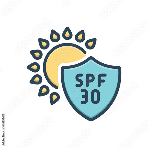 Color illustration icon for spf 30