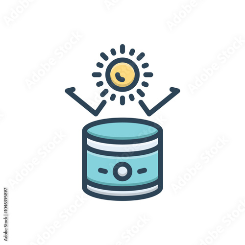 Color illustration icon for sunblock