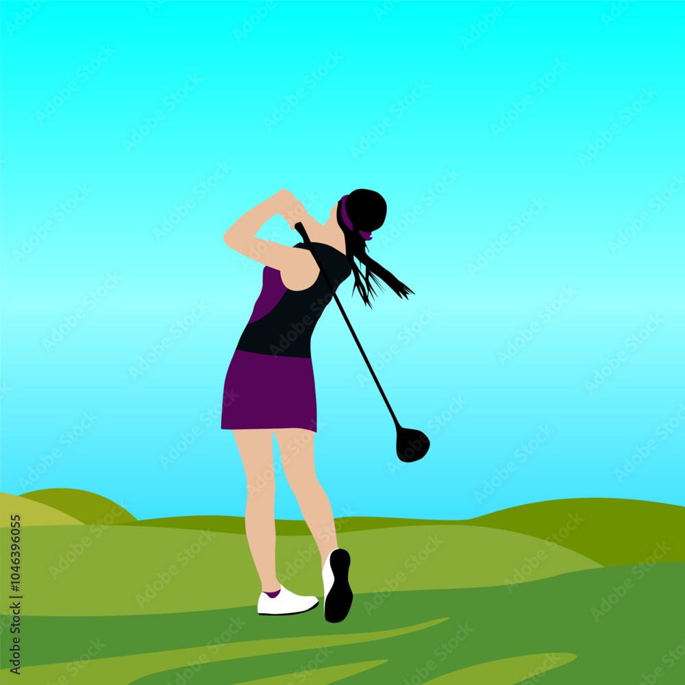 Golf Woman Vector Image And Illustration Golf Woman Vector Image And Illustration