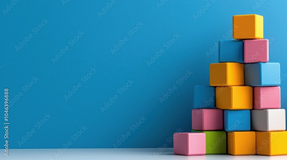 A photostock of colorful building blocks on a white background, perfect for children’s play or creativity themes. A photostock of colorful building blocks on a white background, perfect for children’s play or creativity themes.