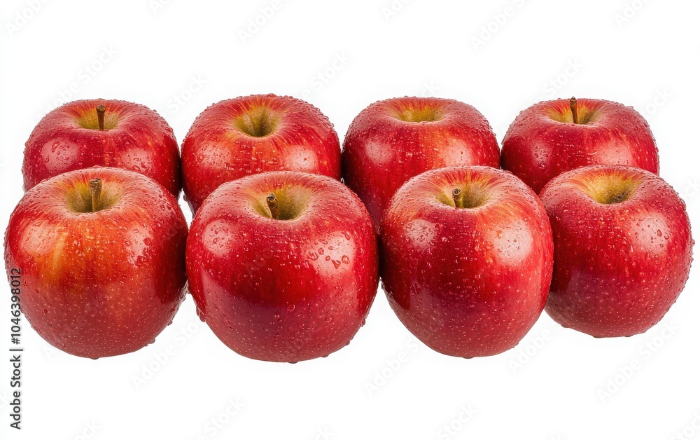 A striking collection of ripe red apples with a glossy finish, showcasing their organic qualities and nutritional value A striking collection of ripe red apples with a glossy finish, showcasing their organic qualities and nutritional value