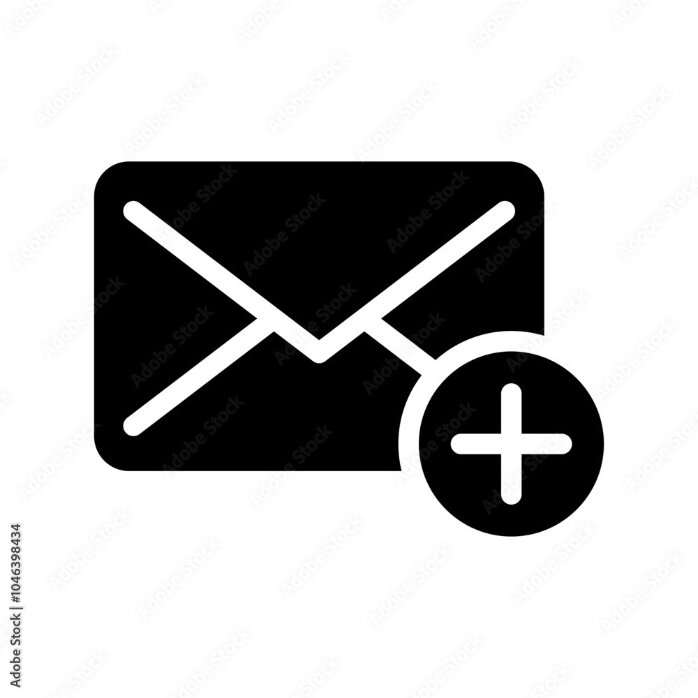 Add Mail Icon Vector Symbol Design Illustration Add Mail Icon Vector Symbol Design Illustration