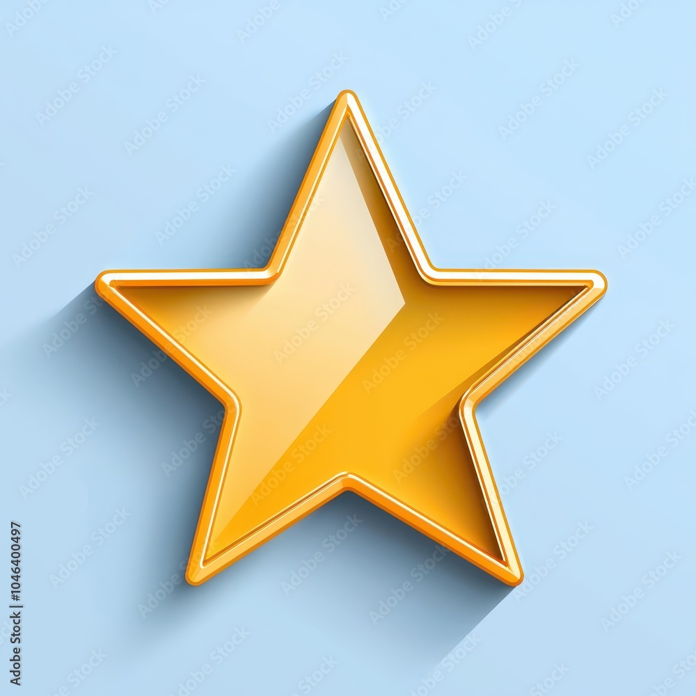 Golden Star On Blue Background Golden Star On Blue Background