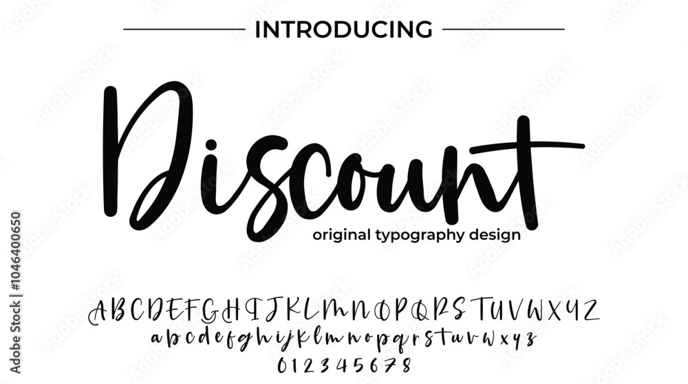 Discount Font Stylish brush painted an uppercase vector letters, alphabet, typeface Discount Font Stylish brush painted an uppercase vector letters, alphabet, typeface