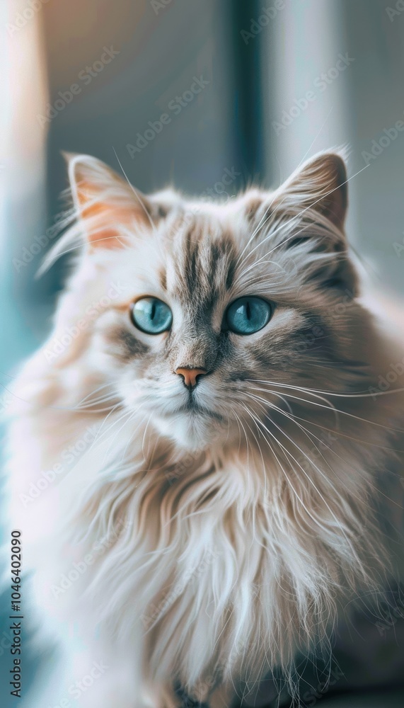 Majestic Persian Cat Portrait with Striking Blue Eyes for Pet Photography Majestic Persian Cat Portrait with Striking Blue Eyes for Pet Photography