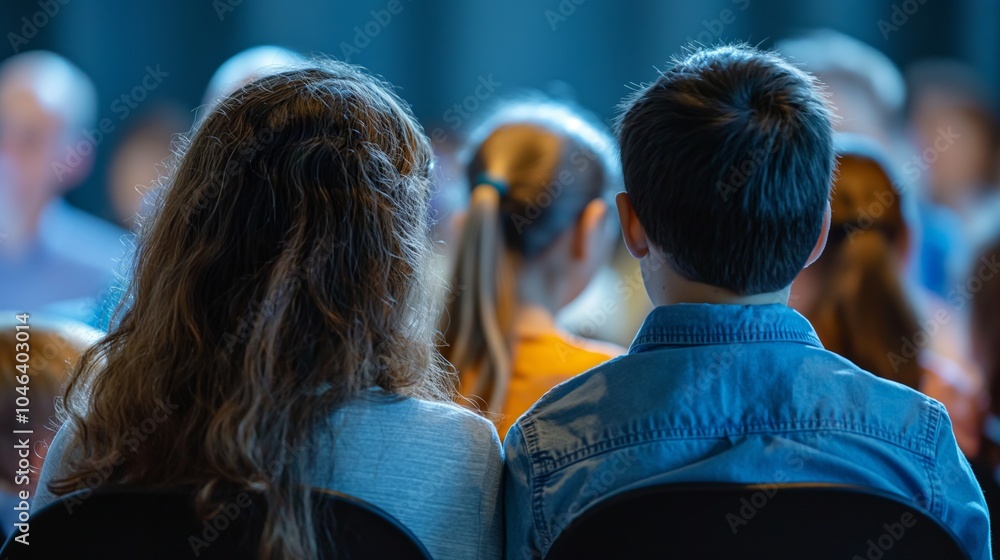 Obraz premium Parents attending a school event of their children