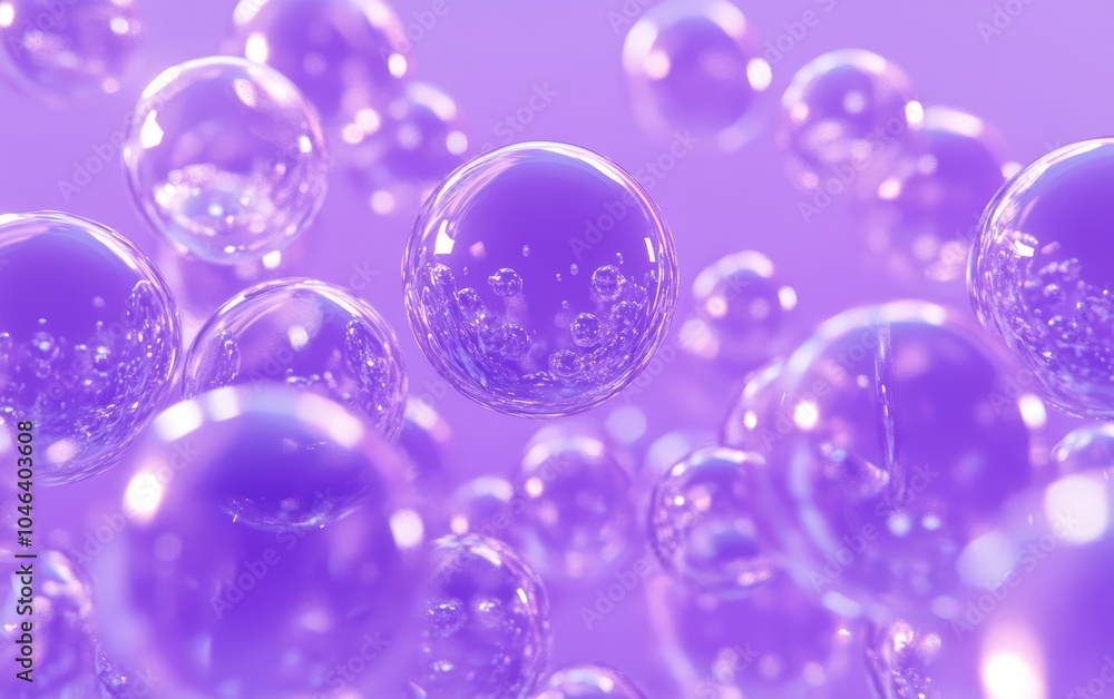 3d bubbles balls Purple background 3d bubbles balls Purple background