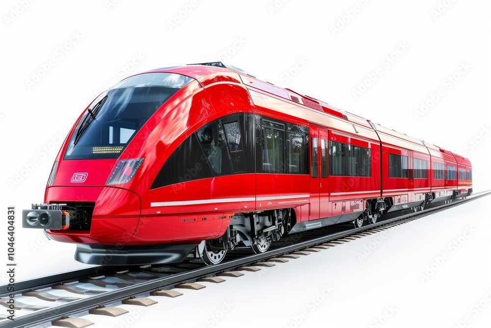 Abstract concept of modern high speed passenger train for railway tourism isolated on white background Abstract concept of modern high speed passenger train for railway tourism isolated on white background