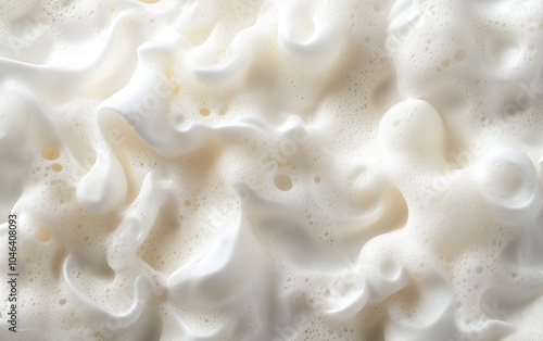 Foam Texture: Soft, fluffy foam creating a sea of interconnected bubbles with smooth, rounded shapes. 