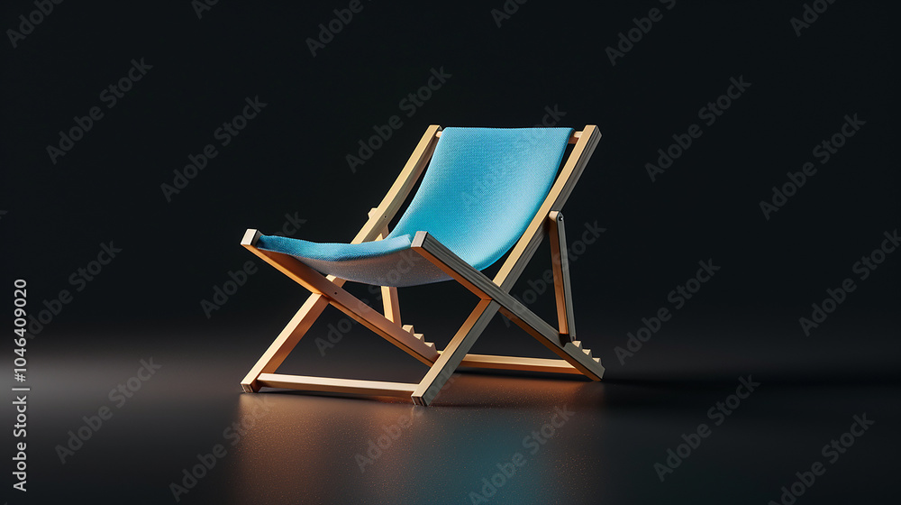 beach chair emoji 3d rendering isolated on black background beach chair emoji 3d rendering isolated on black background