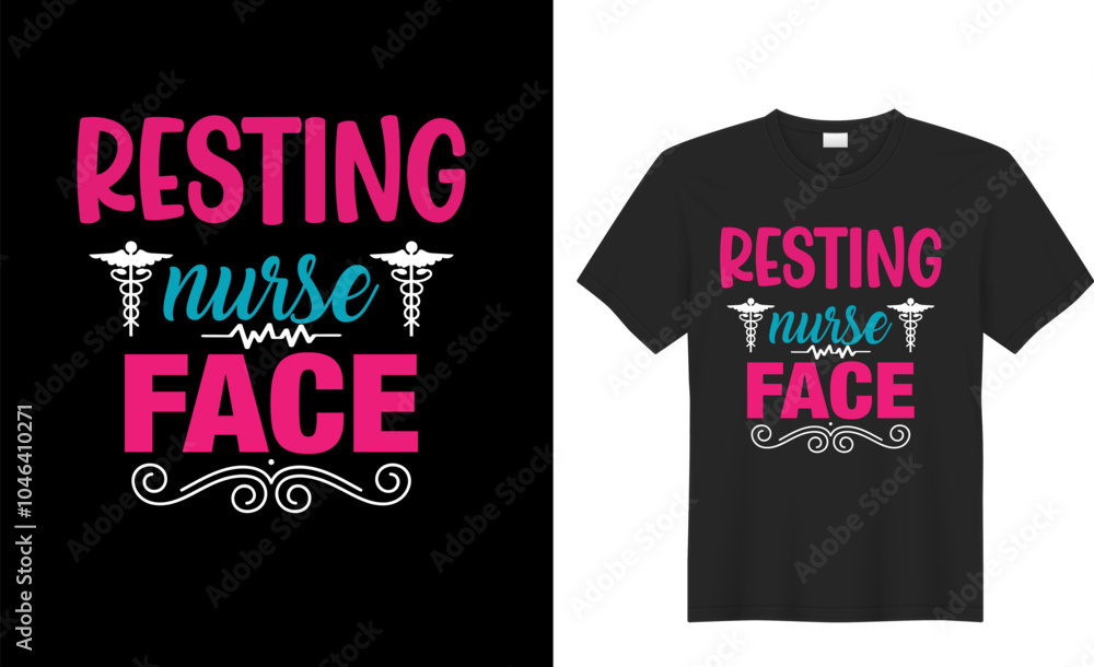 Fototapeta premium resting nurse face t shirt design