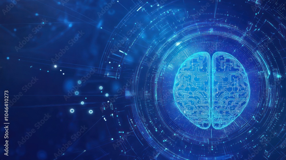 Obraz premium Digital Brain - AI and Technology