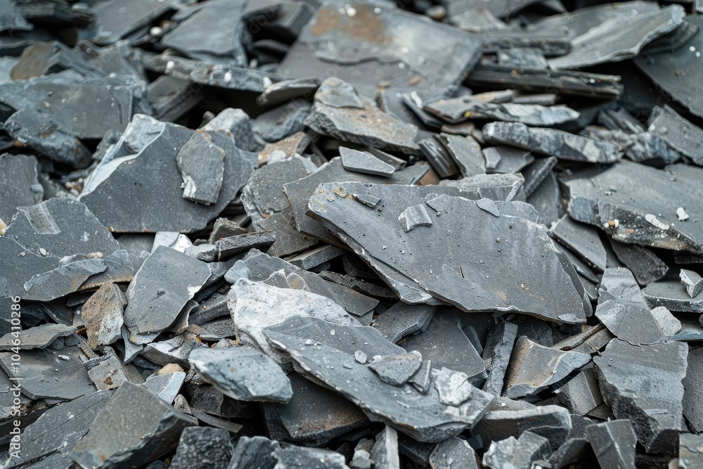 Blurry background of concrete rubble focused foreground