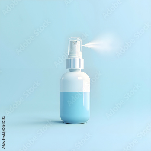 Winter nasal spray in blue bottle.