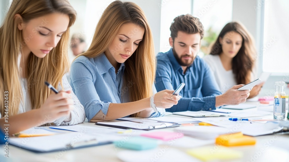 Focused Team Collaboration In Modern Office Setting Focused Team Collaboration In Modern Office Setting