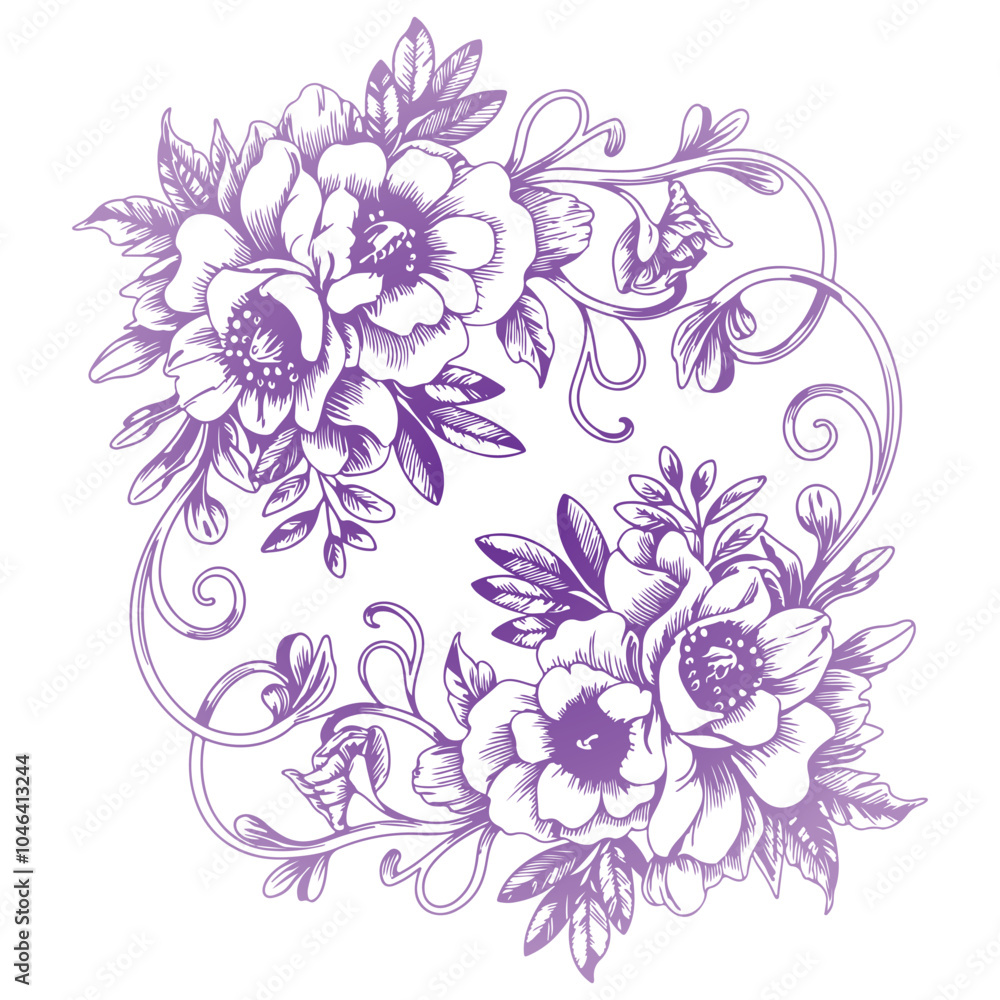 Fototapeta premium Blooming Grace: An Exquisite Floral Composition