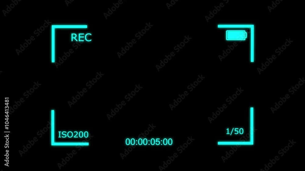 illustrated frame of a video camera screen in 4k resolution. Video recording screen. illustrated frame of a video camera screen in 4k resolution. Video recording screen.