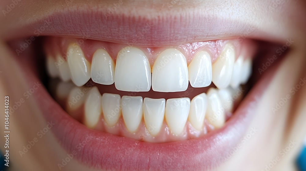 Fototapeta premium A blog post on the benefits of teeth whitening, using before-and-after photos to demonstrate the transformation from yellowed teeth to a sparkling smile