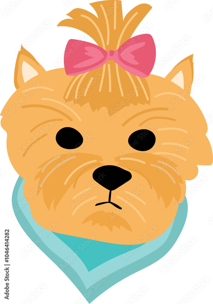 Fototapeta premium Vector illustration of a cartoon dog face.