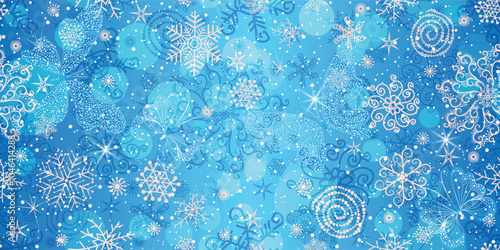 Vector seamless striped Christmas hand drown gradient pattern with snowflakes and butterflies