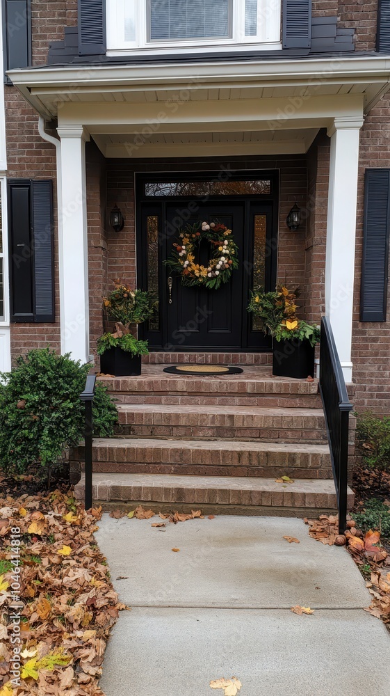Cozy autumn decorations featuring warm wreaths and acorns, inviting ambiance for the fall season. Cozy autumn decorations featuring warm wreaths and acorns, inviting ambiance for the fall season.