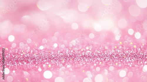 Photo of, Pink background with bokeh lights and glitter for design, banner template