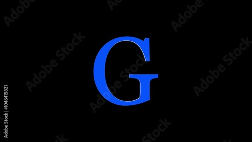 G letter logo loopable blue color black background