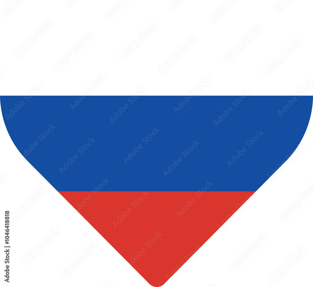 Fototapeta premium Heart shaped national flag of the European country of RUSSIA