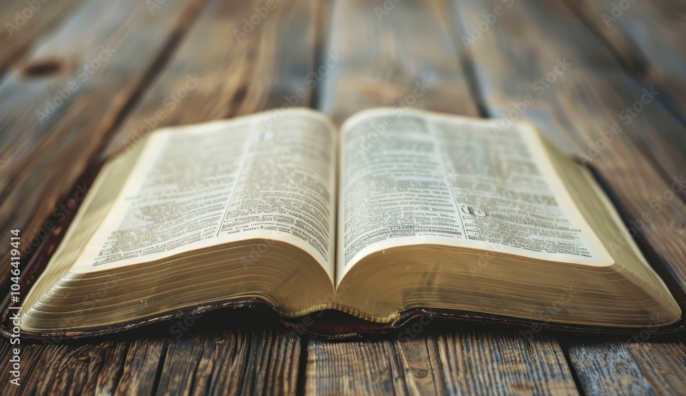 Closeup of Bible on table Christian religious book Closeup of Bible on table Christian religious book