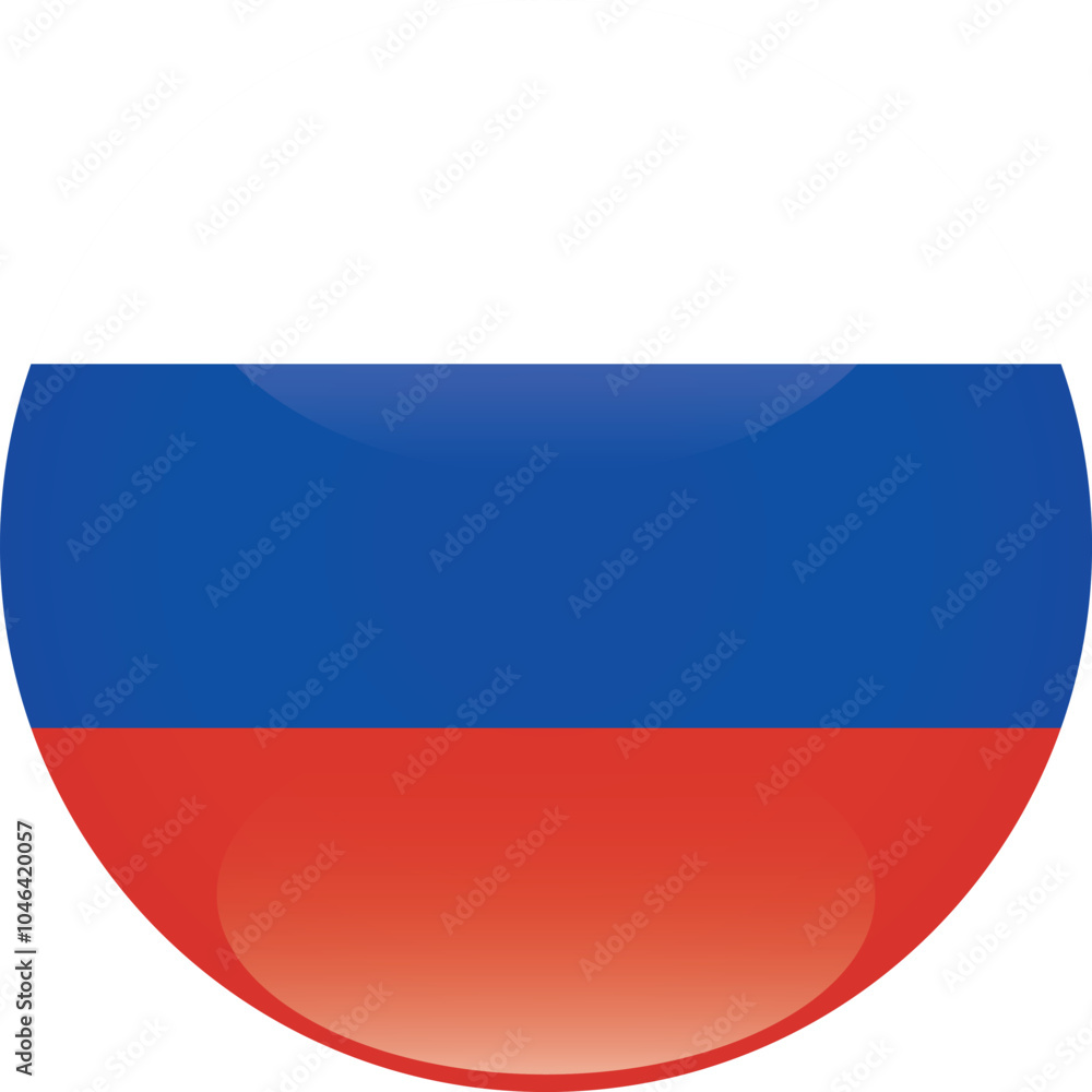 Fototapeta premium Sphere shaped national flag of the European country of RUSSIA
