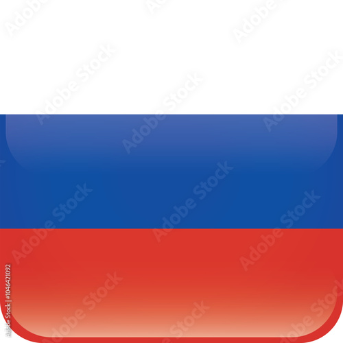 Cube shaped national flag of the European country of RUSSIA