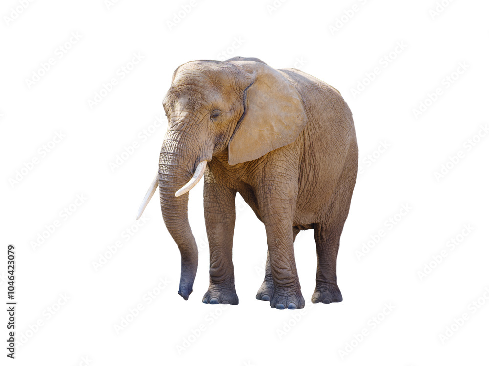 Obraz premium African elephant isolated on white background
