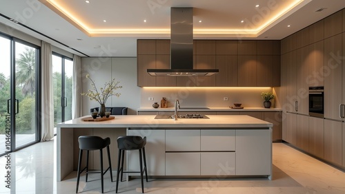 Modern Luxurious and Minimalist Kitchen Design with Expansive Views