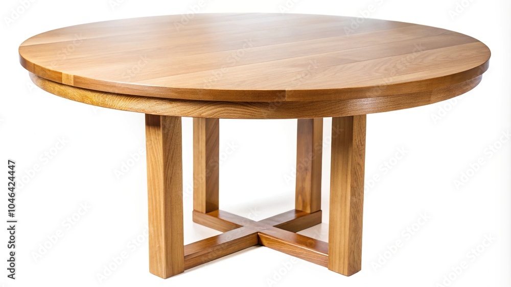 Wooden round table isolated on white background with clipping path Wooden round table isolated on white background with clipping path