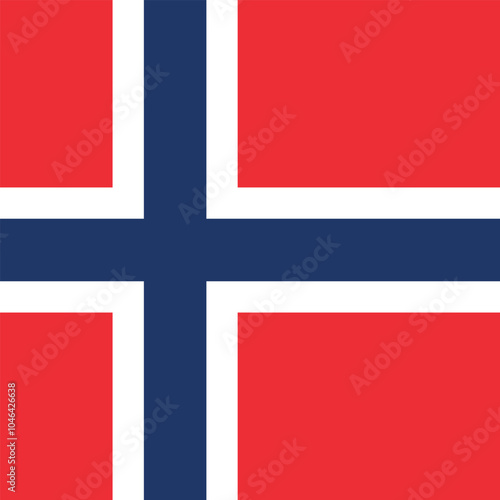Square shaped national flag of the European country of NORWAY