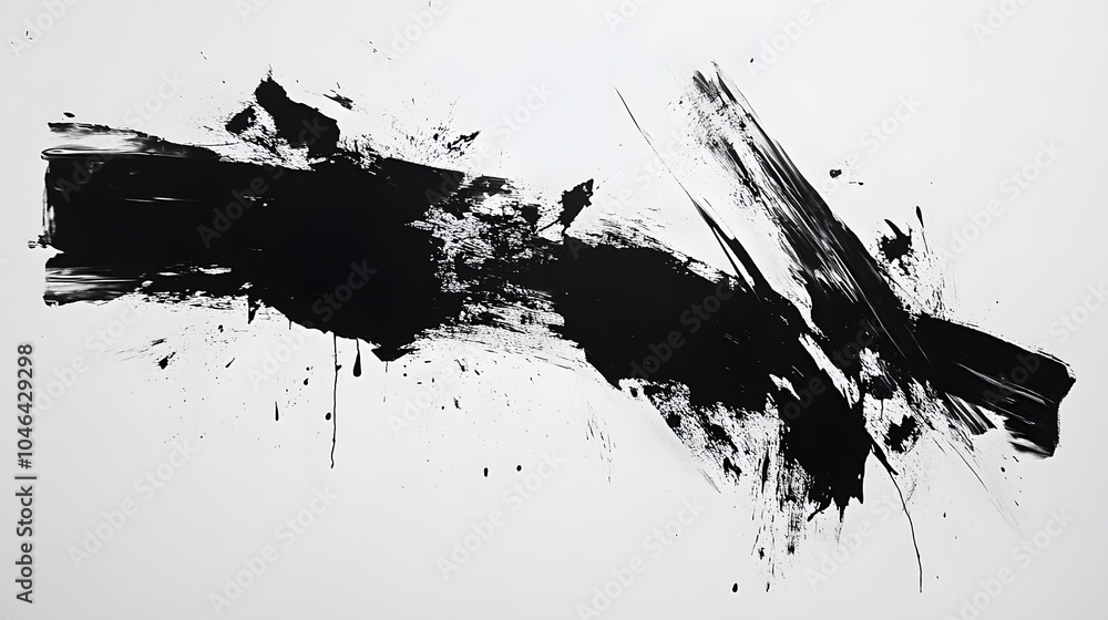 Obraz premium Abstract black brushstroke