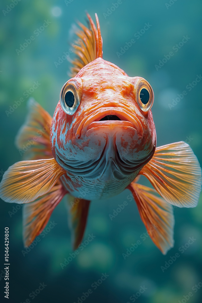 Fototapeta premium A close up of a fish with its mouth open in the water