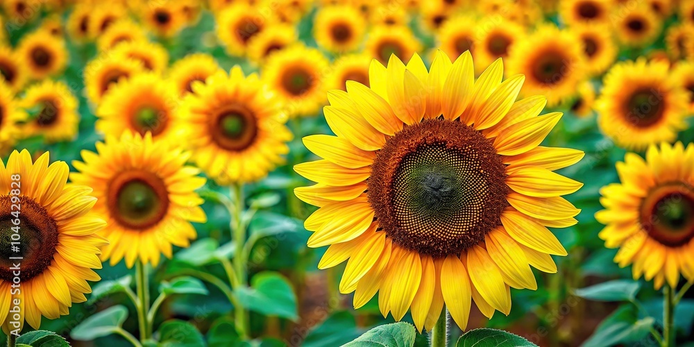 Vibrant and colorful sunflower field pattern with bold yellow petals and dark green centers, pattern, sunflowers, green Vibrant and colorful sunflower field pattern with bold yellow petals and dark green centers, pattern, sunflowers, green
