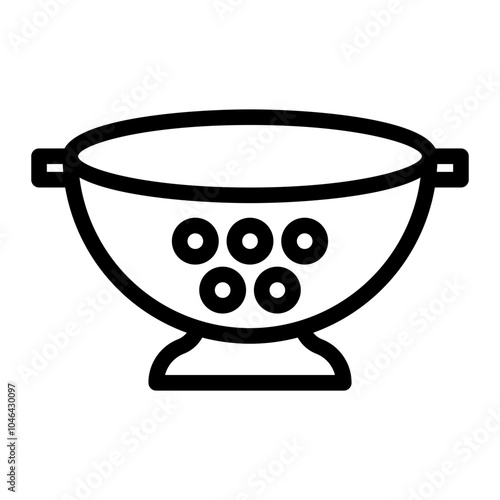 Colander icon in outline style. Line art