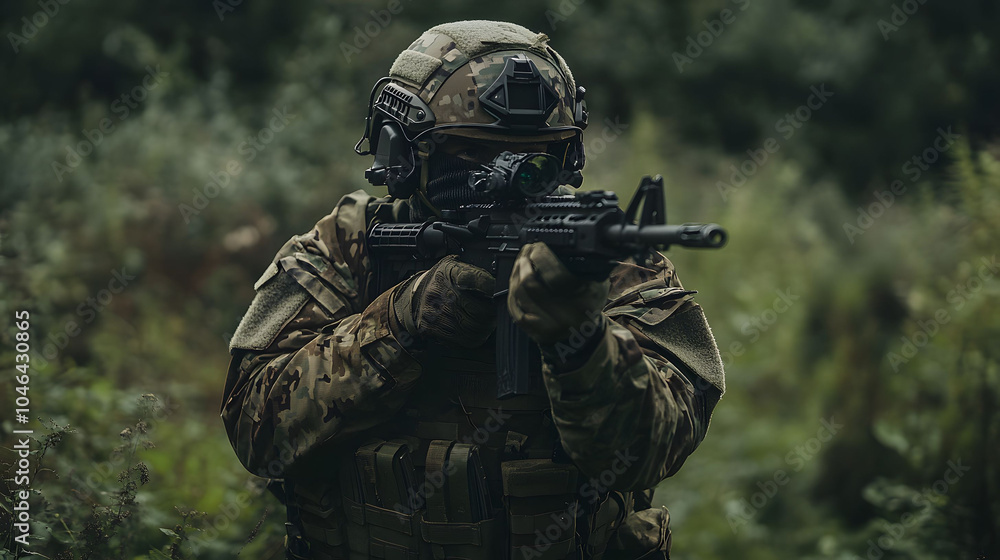 Fototapeta premium Tactical soldier in action