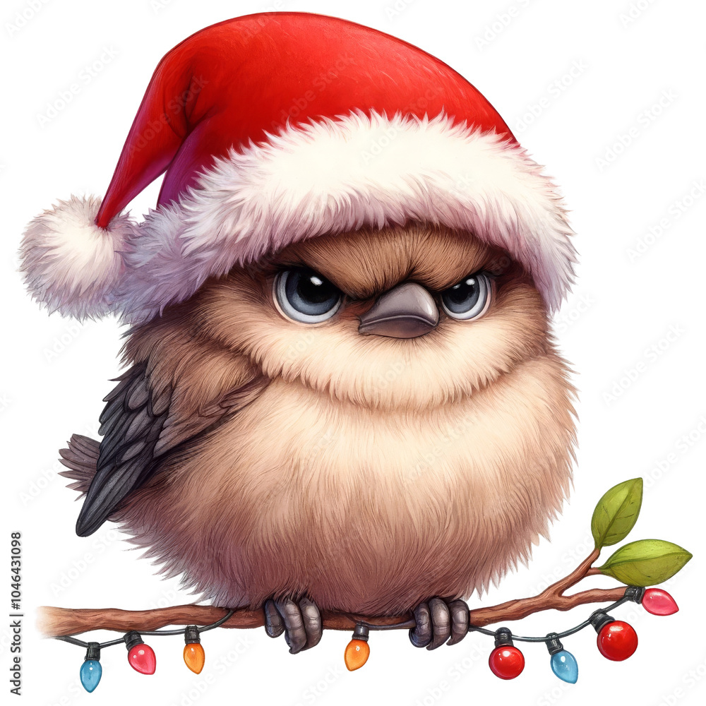 Cute Grumpy Christmas Bird Clipart, Watercolor Cute Grumpy Bird Graphics for Christmas Decorations and Holiday Designs Cute Grumpy Christmas Bird Clipart, Watercolor Cute Grumpy Bird Graphics for Christmas Decorations and Holiday Designs