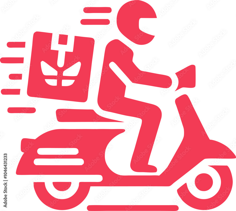 Free Shipping motorbike food delivery boy icon in Vector illustration Free Shipping motorbike food delivery boy icon in Vector illustration